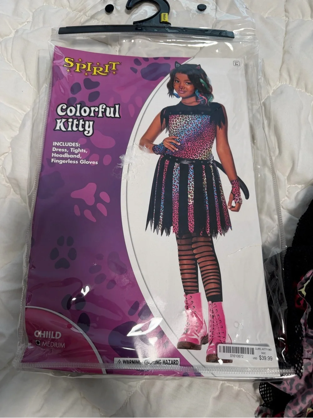 Girls colorful kitty costume M